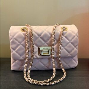 Aldo Pink Quilted Chain Shoulder Bag